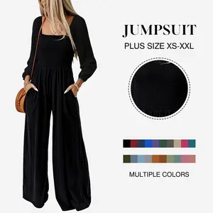 Dokotoo Women's Casual Loose Overalls Jumpsuits One Piece Long Sleeve Wide Leg Long Pant Rompers With Pockets Dokotoo Women's Casual Loose Overalls Jumpsuits One Piece Long Sleeve Wide Leg Long Pant Rompers With Pockets