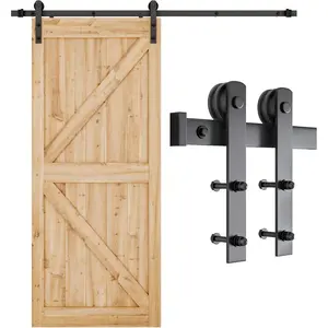 Barn Door Hardware kit, Barn Door Track, Sliding Door Hardware kit, Smoothly and Quietly, Heavy Duty Sturdy, Easy to Install, Fit 36"-40" Wide Panel