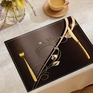 1/4/6pcs New High-Quality Heat-Resistant Table Mats with a Minimalist Style And Printed Patterns, Measuring 12*18 Inches, Suitable for Home Dining, Perfect for Kitchen And Restaurant Decor