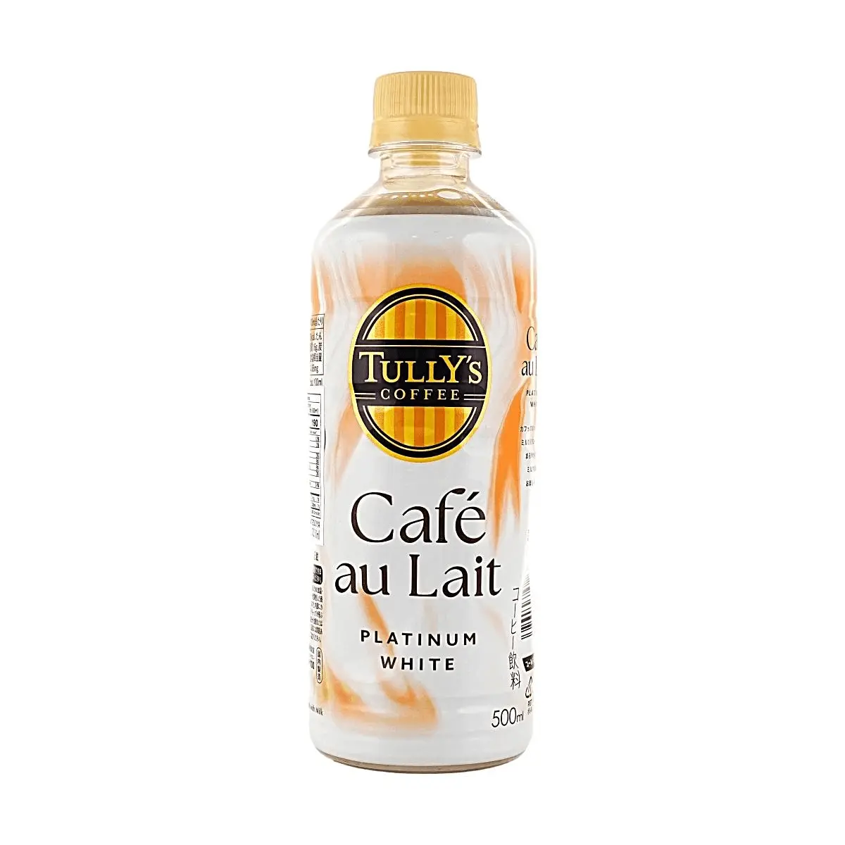 ITO EN Tully's Coffee Platinum White Classic Iced Cafe Au Lait Drink, 100% Arabica Beans, Rich Milk, 500ml Bottle