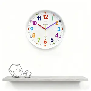 Colorful Wall Clock, A Time-telling Tool, An Educational Analog Clock Suitable for School Classrooms and Bedrooms