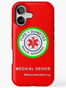Type 1 Diabetes This Is My Medical Device t1d Red Phone Case Phone Cover Hard Case Tough 2-piece Phone CaseS