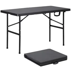 LEMY 4FT Folding Picnic Table Portable Indoor Plastic Dining Party Table