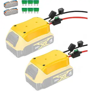 2 Pack Power Wheel Adapter for  20V  Series with Fuse,  & Wire Terminal, 3 count 30A Fuse, 12 AWG Wire  Converter Connector DIY for RC Toys, Robotics,  and Work Lights (2)