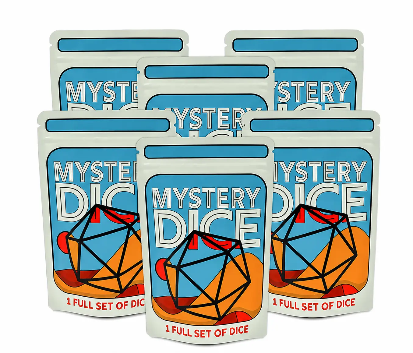1985 Games Limited Edition Halloween Theme Resin Skull Dice 6-Pack - 7-Piece RPG Polyhedral Sets with Enamel Pins, Stickers, Fright Night Dice for D&D, Pathfinder