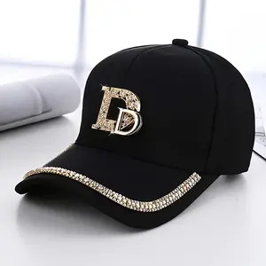 1pc Letter D Rhinestone Baseball Cap, 100% Polyester, Adjustable Toggle Closure, Non-Stretch, Casual Novelty Comic-Themed Cap for Bachelor Party, Embellished with Decorative Accessories