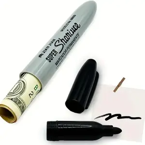 Pen Design Money Safes, 1 Count Portable Hidden Secret Storage Marker Pen, Waterproof Safety Marker Pen, Permanent Oil Marker, Office Stationery & Supplies