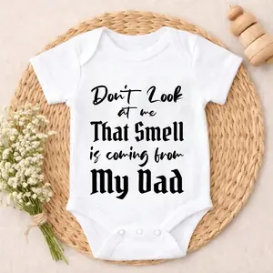 Newborn Baby Bodysuit Romper Set Don't Look At Me That Smell Is Coming From My Dad Vivid prints Everyday Wear Snap Closure Photo Shoot Outfit Perfect Gift for Baby Showers, Parents & Grandparents, Ideal for Coming Home, Celebrations & Daily Wear
