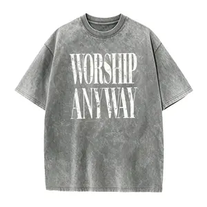Worship Anyway T-shirt: Distressed Christian Tee, Faith Inspired Christian Religious Tee, Vintage Church Outfit