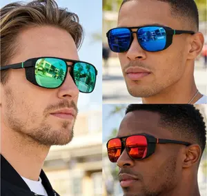 Double beam cut outretro sunglasses uv protection colorful glasses polarized sunglasses