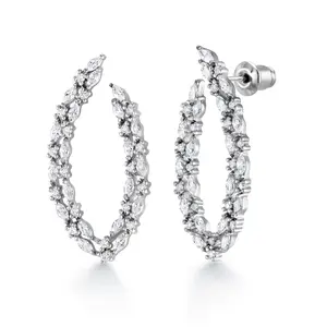 Wedding Emerald Cut CZ Dangle Earrings, Emerald Shape AAA Cubic Zirconia Earrings, Perfect drop earrings for Any Occasion