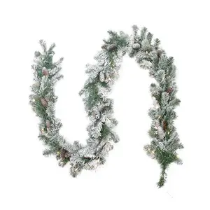 Northlight 9' x 8" Flocked Victoria Pine Garlan d