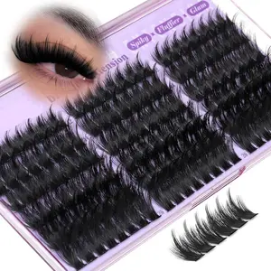 168 Spiky Lash Clusters, Dense Eyelash Clusters with Pointed Ends, Wispy Cluster False Eyelashes, 12-20mm D Curl, Fluffy Individual Lashes, Eyelash Extension