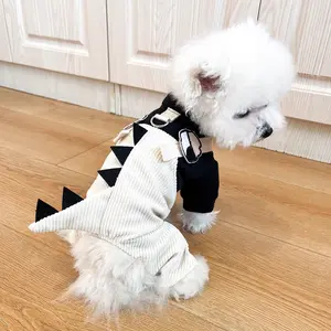 Dinosaur Pet Harness, Four-Leg Transformation Costume for Cats Dogs, Teddy Bichon Pomeranian Miniature Dog Puppy Outfits Wearable
