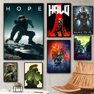 Game H-Halo Cool I-InfiniteS Painting Calligraphy HD Canvas Poster living room bedroom bar aesthetic decoration