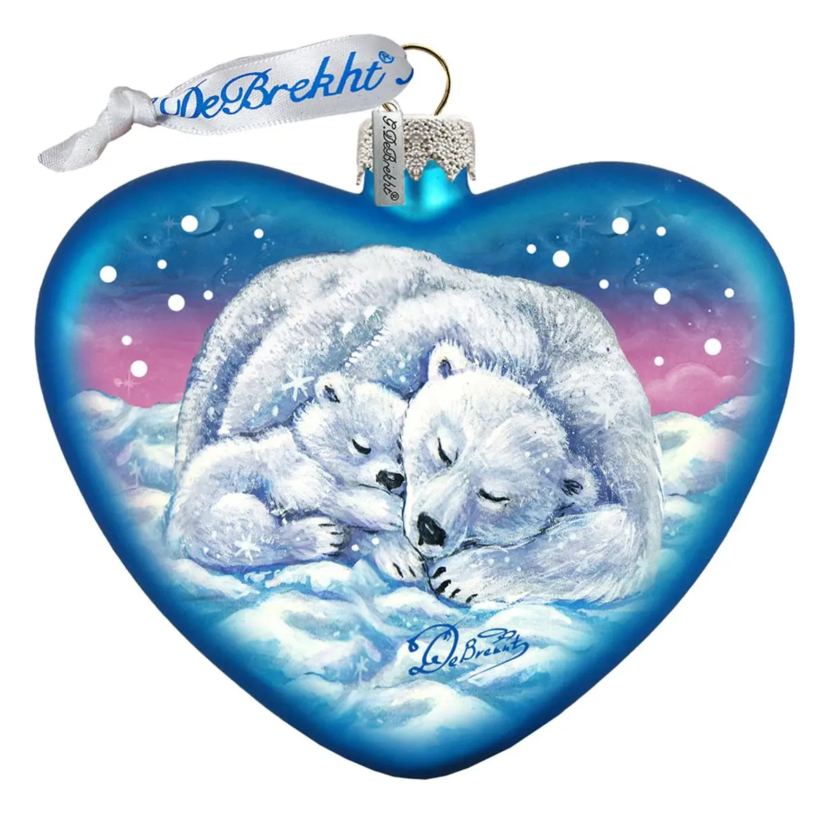 G.DeBrekht 753-008 Motherly Love Glass Bears Ornament, Festive Home Decoration, Ideal for Gifts