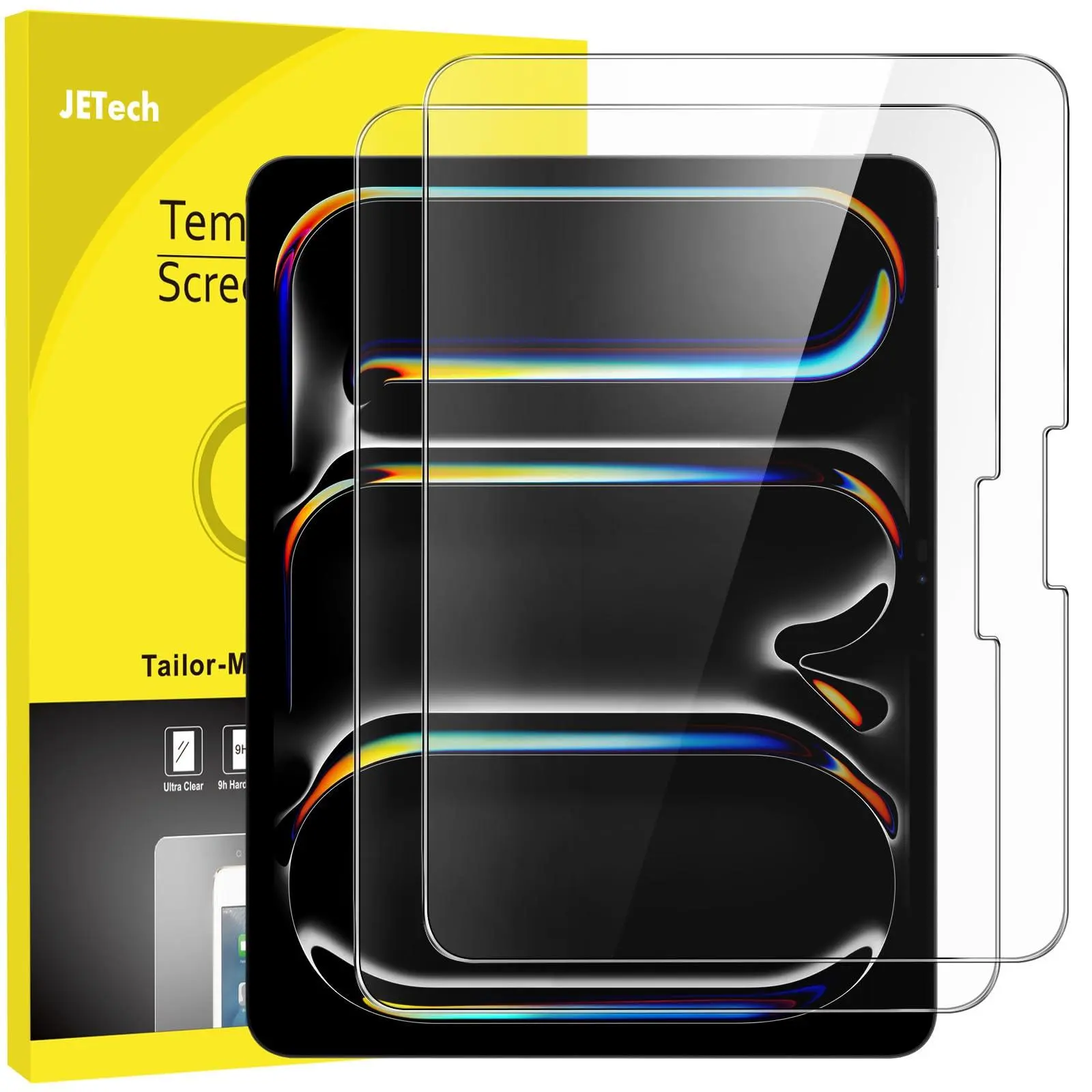 JETech Tablet Screen Protector Accessories for iPad Pro 13-in M5/M4 (2025/2024), 9H Tempered Glass Film, HD Clear, 2-Pack Tablet Screen Cover, Protective Shield