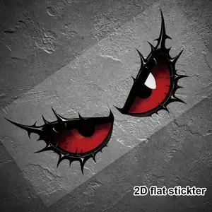 1PC Hardcore Enthusiast Exclusive Demon Eyes Sticker, Suitable for Car Rear/Motorcycle Tail Wing/Luggage, Red & Black Hardcore Decal, Inject a "Dark Hardcore Enthusiast" Exclusive Identity into Your Ride
