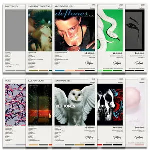 Deftones 10pcs Music Album Cover Posters 8x12inch Unframed with Poster Putty High-Performance 300GSM Paper Durable Dust Resistant Home Decor