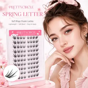 Soft Segmented False Eyelashes, Single Cluster, Clear, Deepens Eyes, Ideal for Puffy Eyes, Spring Makeup, Professional Style
