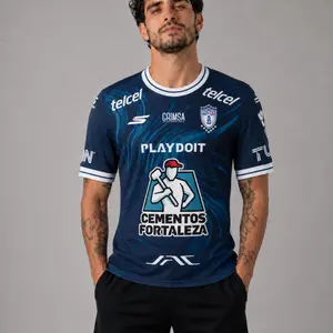 LIMITED CF Pachuca Away Jersey Navy Blue Wavy Graphic Soccer Shirt Liga MX