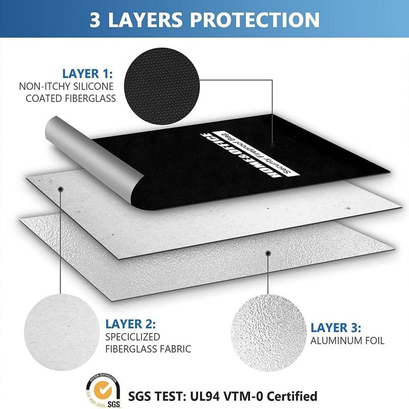 Two Pockets Fireproof Document Bag (2000℉), 15”x 11”Waterproof Fireproof Money Bag for Cash with Zipper, Important Document Storage Organizer for Valuables, Legal Documents Safe