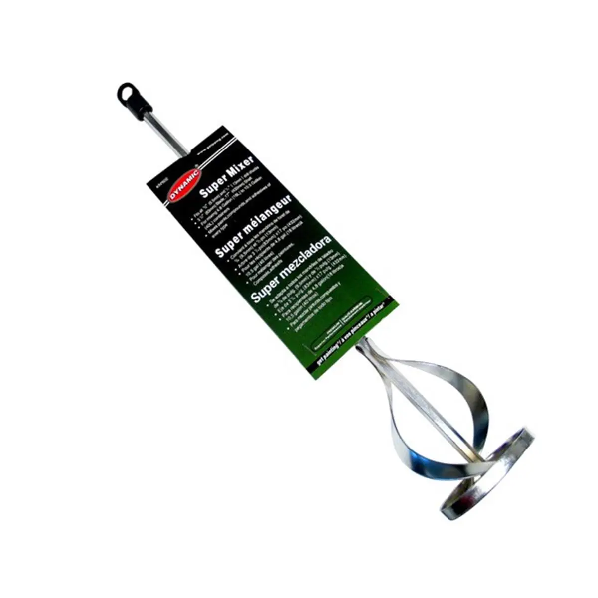 212 MAIN Dynamic KG000603 4x23.5 in. Steel Super Mixer - Chrome Plated, Drill Chucks Compatible for Automotive Paint Care Adhesives & Compounds Mixing