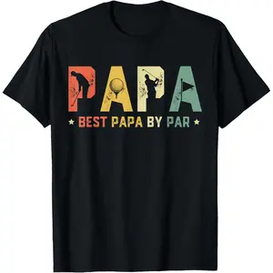 Father's Day Best Papa by Par Golf Gift Papa Golf T-Shirt,Unisex,Made in USA