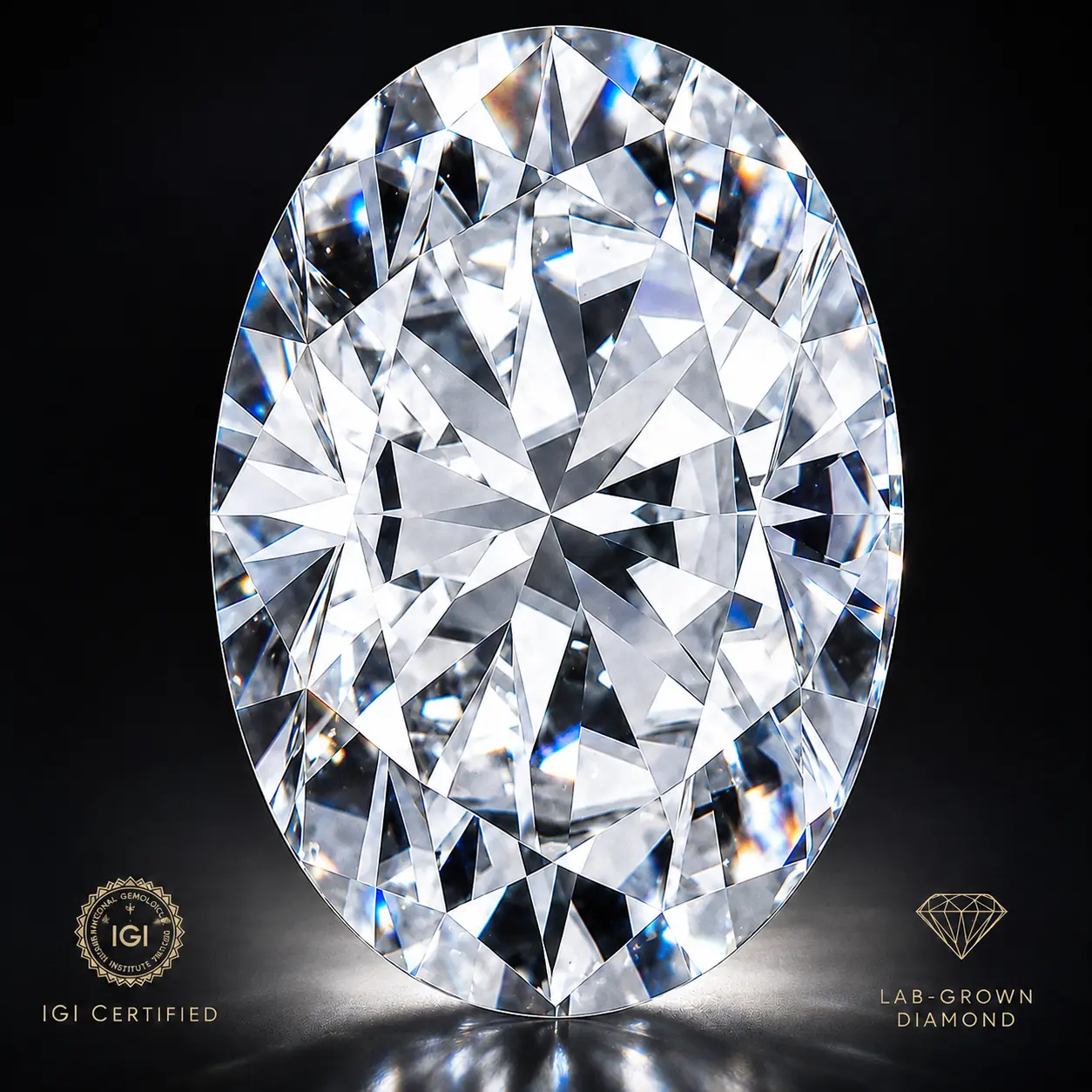Lab-Grown Diamond IGI Certified Customized Diamond Oval Cut Craftsmanship，D Color VVS1 Clarity Loose Stone Exceptional Brilliance in Every Facet