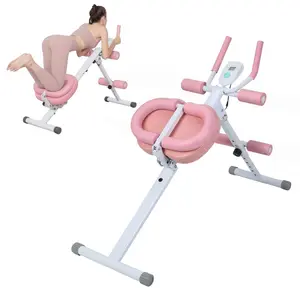Ab Machine, Ab Workout Equipment, Adjustable Ab Trainer Machine for Abs Workout at Home Gym, Foldable, Knee Protection, Abdominal Trainer for Stomach Workout