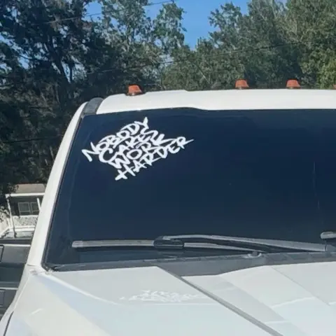 "Nobody Cares Work Harder" Humor Waterproof Vinyl Car Sticker - Stickers for Cars, Truck-Fit Vinyl Truck Decal, Aces Cards Design, Vehicle Exterior Decoration, Automotive Exterior Accessory