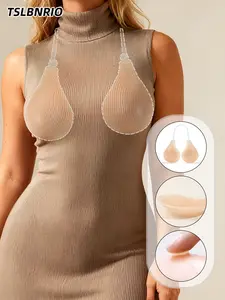 Backless Spoon Shaped Halter Bra Stickers, No Shoulder Strap Clothing Accessory, Back Support Replacement Straps, Prevents Sagging, Secure Fit, Underwear Womenswear