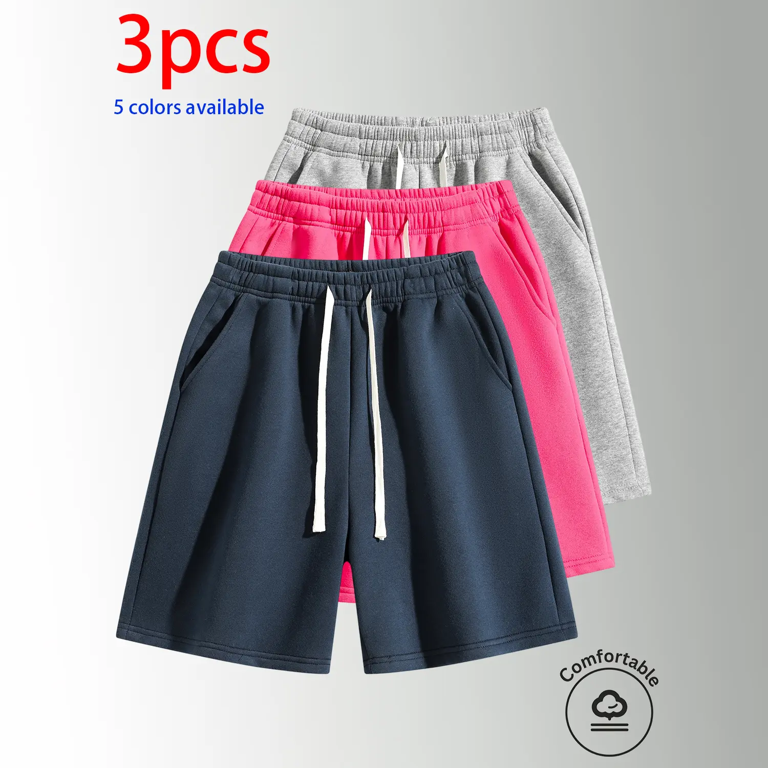 Navy blue + rose red + light gray
