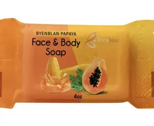 Byenblan Papaya Face & Body Soap 4oz - Citrus Glow Floral Design Unisex Soft Cover for Daily Use Gentle Cleansing Bar