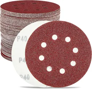 100-piece Sanding Discs Set,5 Inch 8 Holes Hook and Loop Sandpaper for Orbital Sander, Include 40/60/ 80/100/120/150/180/240 /320/400 Tool Accessories Diamond Polishing Pads