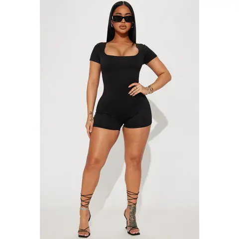 Miranda Double Lined Romper - Black