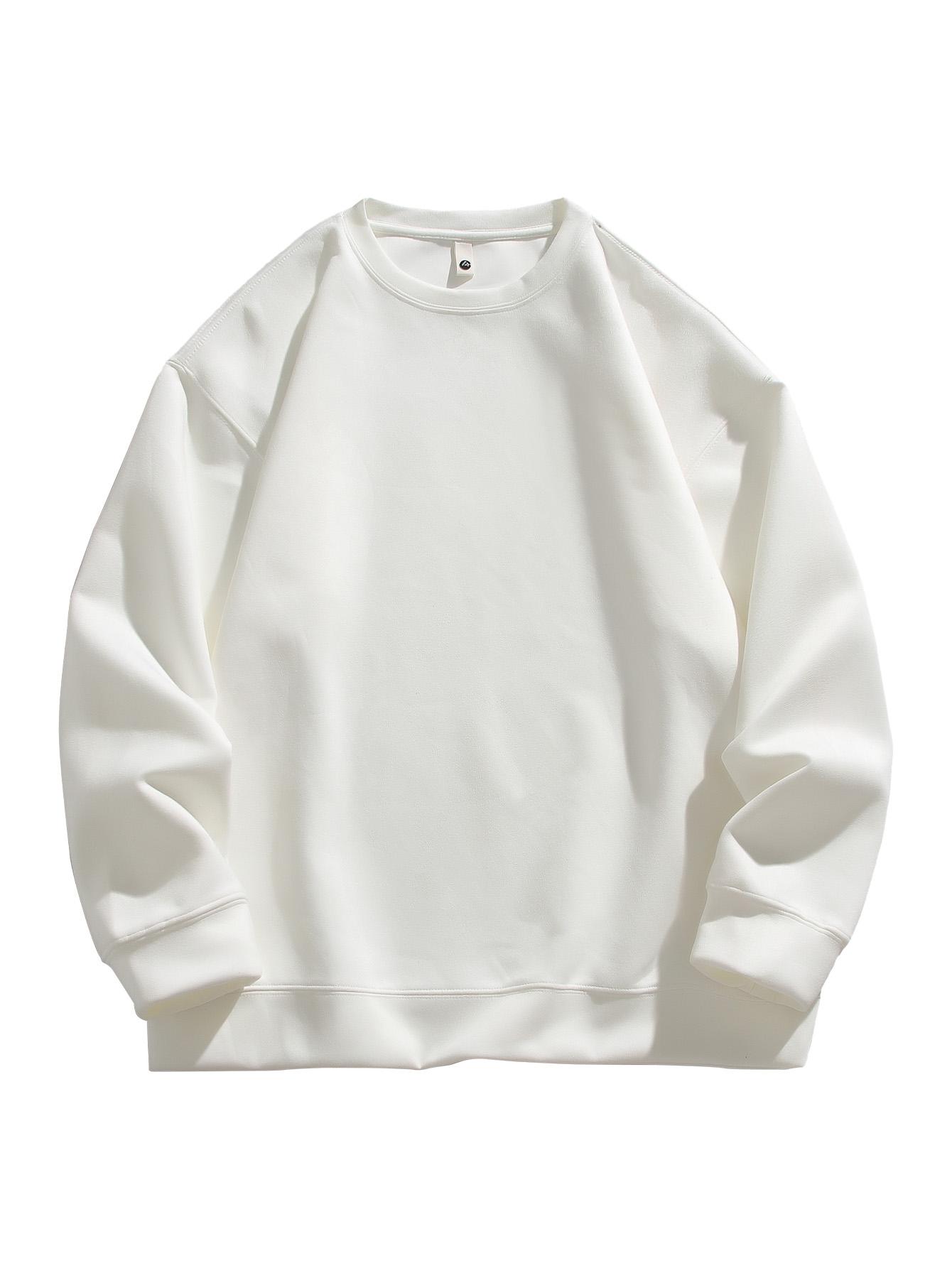 CCCMAI Men's Crewneck Sweatshirts, Long Sleeve Thermal Pullover Tops, Regular Fit Long Sleeve Round Neck Pullover for Spring Fall, Crewneck Top Menswear Casual Classic Stylish