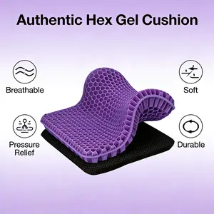 Large Honeycomb Gel Seat Cushion – Cooling Pressure Relief Seat Pad for Back Pain & Sciatica, Breathable Ergonomic Cushion for Office Chair, Car & Wheelchair, 15.75 × 13.39 × 1 in (Standard Adult Size) Easter，Mother's Day gifts