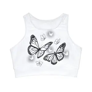 TATT- ME, High Neck Crop Bikini Top (AOP)