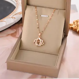 Viral Gold Crown Statement Necklace, Queencore Aesthetic & Hypoallergenic, Ultimate Birthday Gift for Her