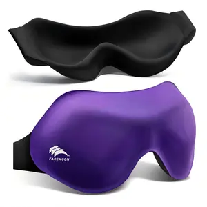 3D Contoured Sleep Mask for Side Sleepers – Zero-Pressure Eye Mask for Lash Extensions, Soft Light-Blocking Blindfold for Women, Travel & Airplane Essential