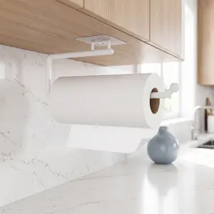Heavy-Duty Magnetic Paper Towel Holder Fits Jumbo Rolls, White, Suitable for Kitchens, RVs, Washing Machines, BBQ Carts
