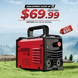 ARCCAPTAIN 130Amp 110V Mini Stick Welder, ARC130 DC IGBT Inverter Arc Welding Machine, Digital Display Portable MMA Welder with Hot Start, Arc Force, Anti-Stick, IGBT Inverter Welder