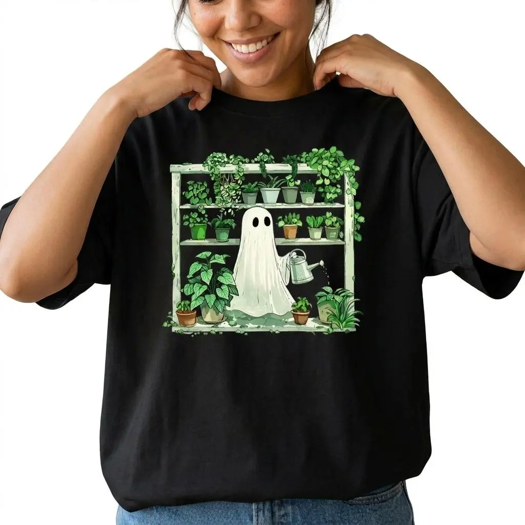 Cute Ghost Plant Mom Shirt Women Plus Size Plant Lover Graphic Tee