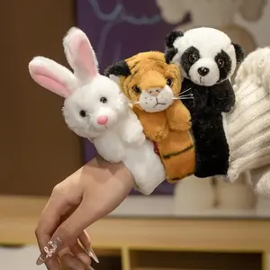 Lovely Animal Slap Snap Wrap Wristband Bracelet Raccoon Tiger Plush Hand Ring Wristband Kids Toys Creative Funny Gift
