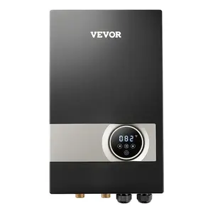 fathersdaygift VEVOR Tankless Electric Water Heater, 27kW Instant Hot Water Heater Under Sink, On Demand for Bathroom, Kitchen, Office with LCD Touch Screen, Child Security Lock, Space-Saving, 240V Black