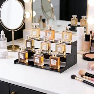 1pc Lifewit 4 Tier Black Display Stand for Cologne,Perfume,Figures, Cupcake, Dessert, Spice, Fragrance, Countertop, Vanity, Dresser, Cabinet Use Racks Set