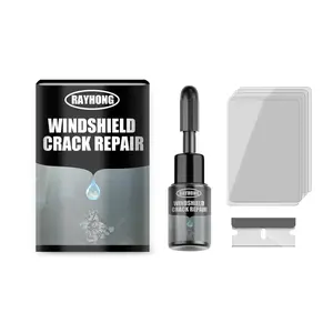 Car windshield crack repair fluid, car windshield repair kit, windshield crack repair tools, glass repair fluid for repairing shattered and star-shaped cracks, multi-purpose interior cleaner.