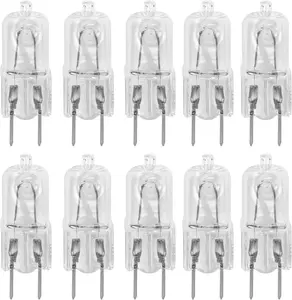 G8 Halogen Light Bulbs 20W 120V, T4 JCD Bi-Pin Base (8mm), Dimmable Warm White, Under Cabinet & Appliance Replacement, 10-Pack