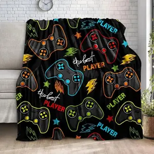 Soft Comfortable Funny Throw Blanket Gaming Fleece Gamer Gift For Couch Sofa For For Kids Boys Teens Video Game Warm Fluffy For Home Office School Travel